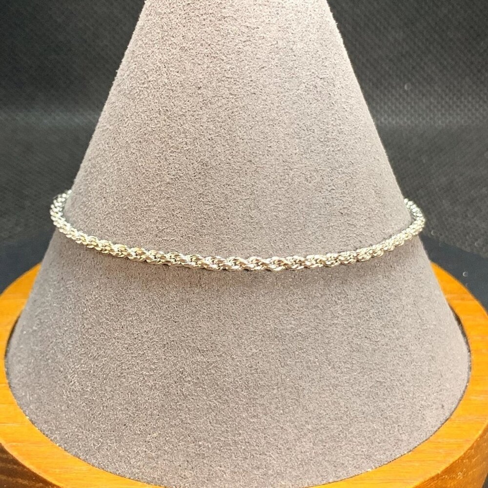 VTG Monet Silver Tone Twist Rope Bracelet Sister Hook Clasp Size 7.5'' Length